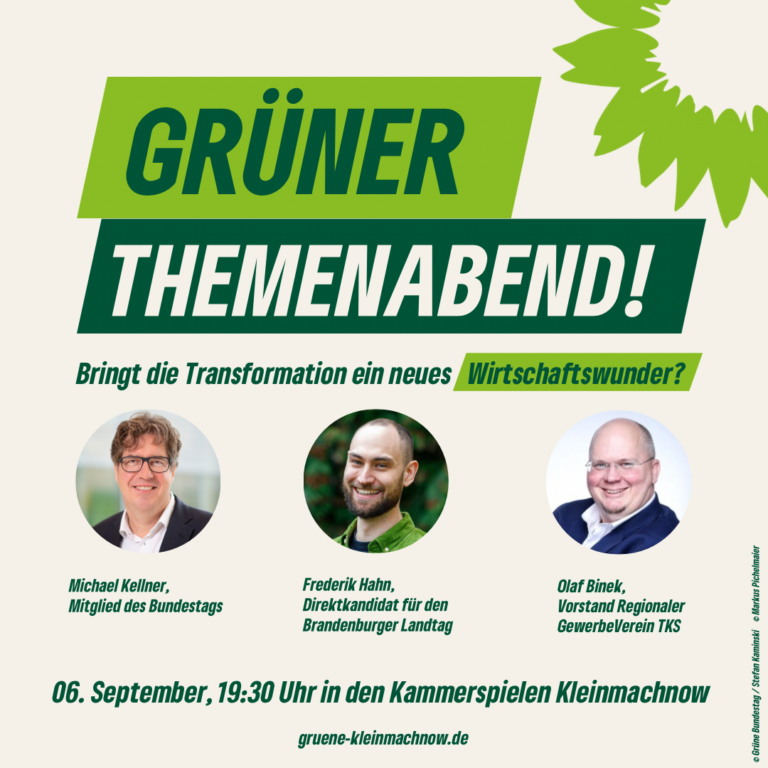 Grüner Themenabend – Bringt die Transformation ein neues Wirtschaftswunder?